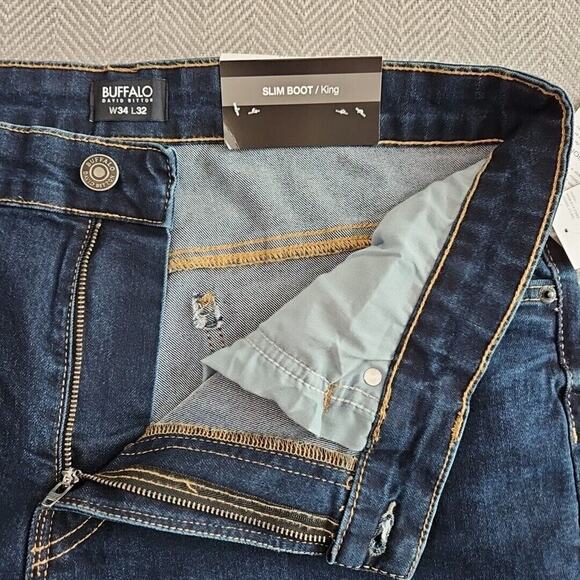 Buffalo By David Bitton Men's Size W34 L32 Slim Boot King Stretch Fit Jeans NWT - Picture 13 of 15
